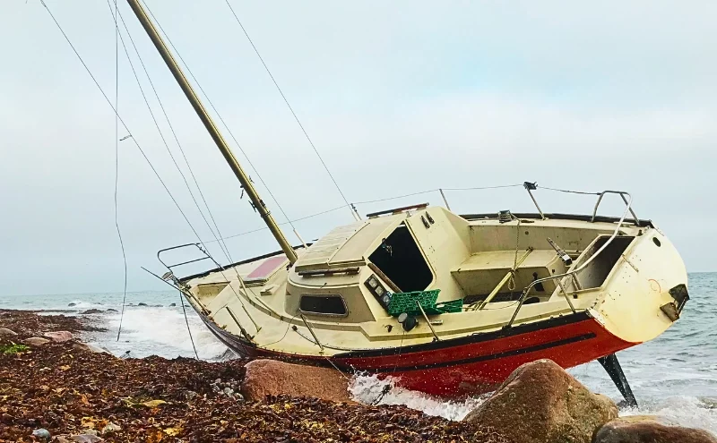 Boat after a crash.